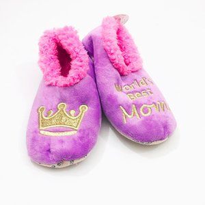 Snoozies Women's World's Best Mom Slippers Non Skid Soles Sml 5/6
